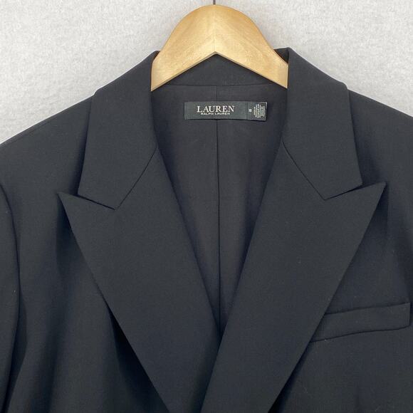 LAUREN RALPH LAUREN Blazer 18 Double Breasted Suit Coat Jacket Black - Picture 6 of 13